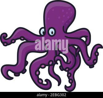 pulpo lindo vector