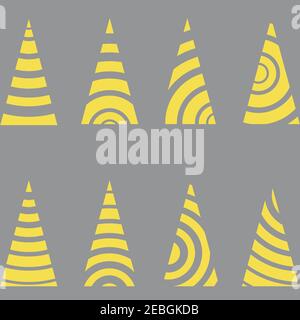 Christmas trees collection, modern flat design in trending colors 2021. Can be used for print materials - flyers, posters, business cards or for web.. Stock Vector