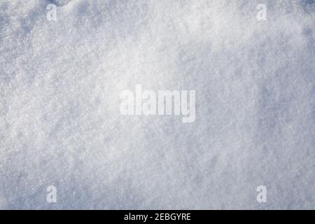 Snow surface, blank, empty, textured. White winter background. Stock Photo