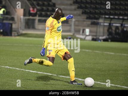 Goalkeeper of Rennes Alfred Gomis during the French Cup, round of 64 football match between SCO Angers and Stade Rennais (Rennes) on February 11, 2021 at Stade Raymond Kopa in Angers, France - Photo Jean Catuffe/DPPI/LiveMedia/Sipa USA Credit: Sipa USA/Alamy Live News Stock Photo