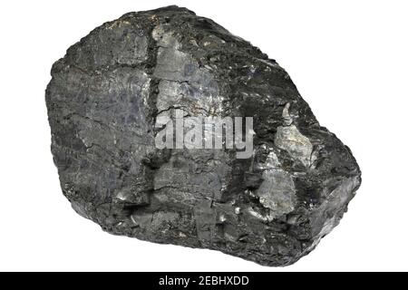anthrazite coal from Ibbenburen, Germany isolated on white background Stock Photo