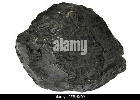 anthrazite coal from Ibbenburen, Germany isolated on white background Stock Photo