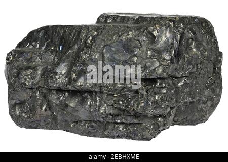 anthrazite coal from Ibbenburen, Germany isolated on white background Stock Photo