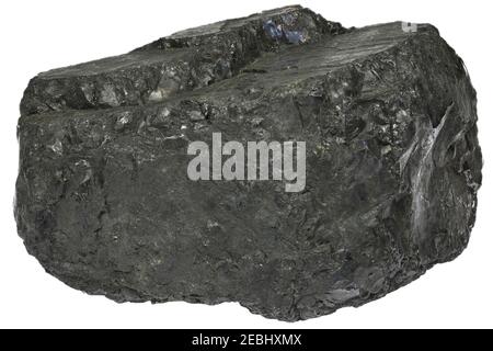 anthrazite coal from Ibbenburen, Germany isolated on white background Stock Photo