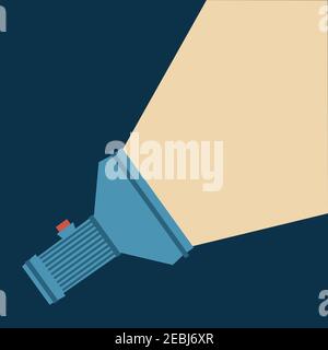 flat style flashlight and space for text Stock Vector