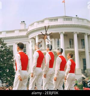 First Lady Jacqueline Kennedyu0027s (JBK) Musical Program for Youth, 2:10PM. Members of the Berea (Kentucky) College Country Dancers perform on stage during the sixth installment of First Lady Jacqueline Kennedyu2019s Musical Programs for Youth by Youth. South Lawn, White House, Washington, D.C. Stock Photo