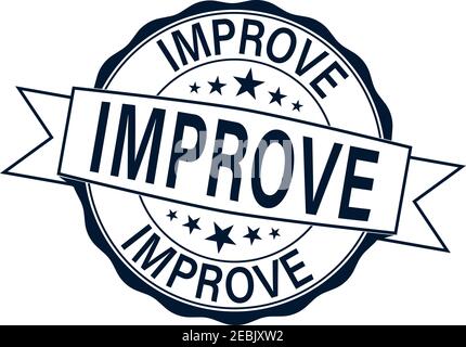 improve. stamp. round grunge vintage improve sign Stock Vector