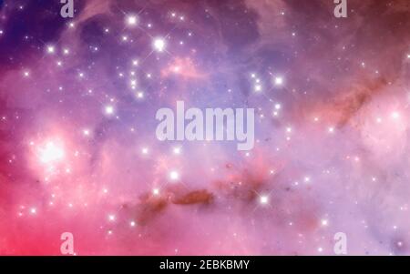 Space background with purple nebula and stars