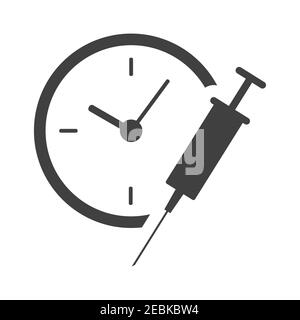 Covid19 vaccine with times icon. Line vector. Isolate on white background. Stock Vector