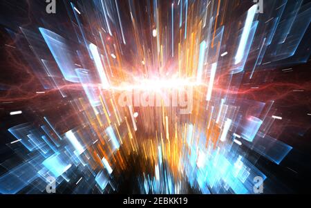 Time warp, traveling in space. Stock Photo