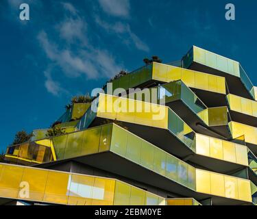 Résidence Koh-I-Noor, a modern apartment building in Aiguerelles, Montpellier, southern France - modern architecture Stock Photo