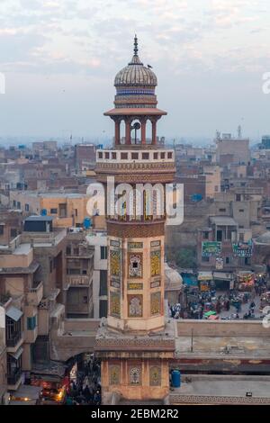 The Wazir Khan Mosque, Lahore, Punjab, Pakistan Stock Photo