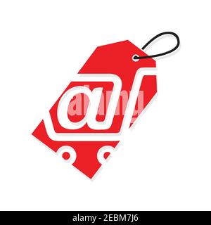 Brand sale tag label icon vector logo isolated on background. Flat design hang tag template symbol. Vector illustration EPS.8 EPS.10 Stock Vector