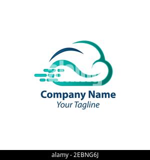 Creative logo design template, cloud computing concept, vector illustration.EPS 10 Stock Vector