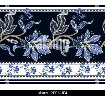 Ethnic border with Indian ornament. Vector. Stock Vector