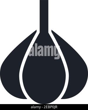 garlic symbol icon, black vector sign with editable strokes, concept ...