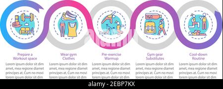 Home exercising tips vector infographic template Stock Vector
