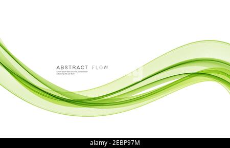 Vector green color abstract wave design element Stock Vector