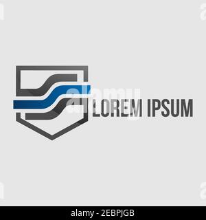 Collection design letter S with shield on the white background. Vector illustration EPS.8 EPS.10 Stock Vector