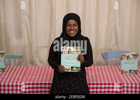 Nadiya Hussain, winner of the BBC series The Great British Bake Off, poses for photos at the Picaddilly branch of Waterstones before a book-signing in Stock Photo