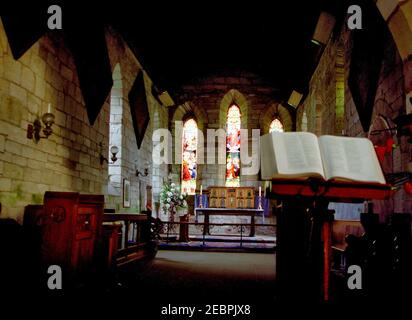 Interior of St. Aidan’s Church in the village of Bamburgh in Northumberland Stock Photo