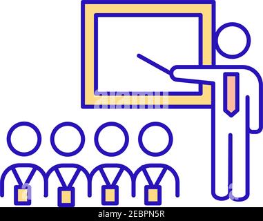 Training to beginning work RGB color icon Stock Vector