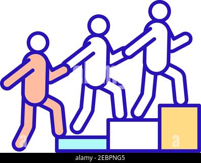 Work in teams RGB color icon Stock Vector