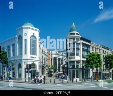 2001 HISTORICAL SHOPS RODEO DRIVE BEVERLY HILLS LOS ANGELES CALIFORNIA USA Stock Photo