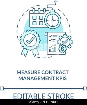 Measure contract management kpis concept icon Stock Vector