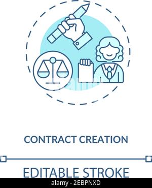 Contract creation concept icon Stock Vector