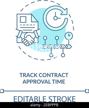 Track contract approval time concept icon Stock Vector