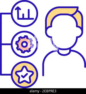 Assessment of working conditions RGB color icon Stock Vector