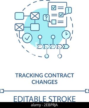 Tracking contract changes concept icon Stock Vector