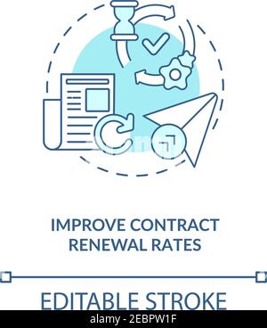 Improve contract renewal rates concept icon Stock Vector