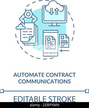 Automate contract communications concept icon Stock Vector