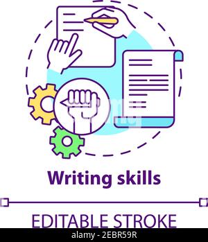 Writing skills concept icon Stock Vector