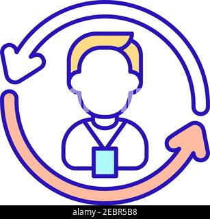 Professional and social integration RGB color icon Stock Vector