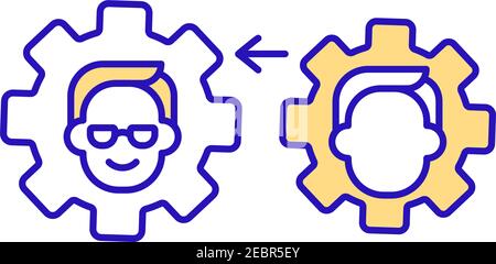 Business function model yellow RGB color icon Stock Vector