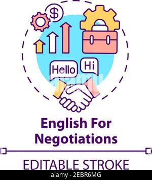 English for negotiations concept icon Stock Vector
