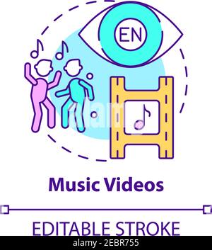 Music videos concept icon Stock Vector