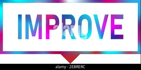 Improved text written in speech bubble ,Vector illustration. Stock Vector