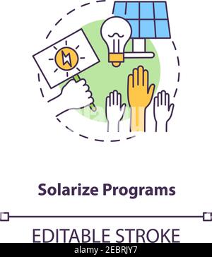 Solarize programs concept icon Stock Vector