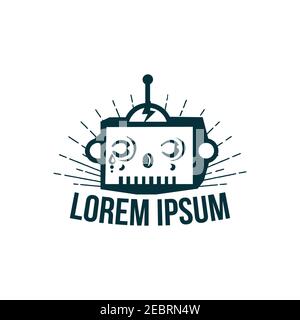 Bot faces concept design in flat style. Cute cartoon bot characters. Vector illustration EPS.8 EPS.10 Stock Vector