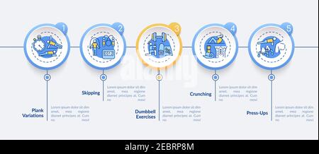 Best at home exercising vector infographic template Stock Vector