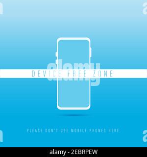 Device free zone. Digital detox. Mobile phone schematically depicted. Vector flat icon. Please don´t use your phone Stock Vector