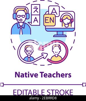 Native teachers concept icon Stock Vector