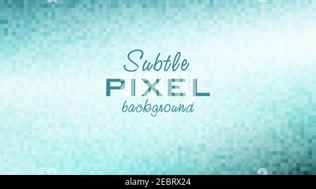 Simple abstract teal background with gradient mesh textured by pixels. Vector graphic pattern Stock Vector
