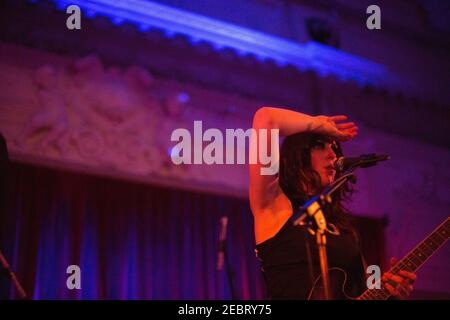 Chelsea Wolfe and her band performing live on stage at Bush Hall in London Stock Photo