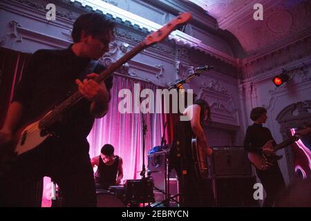 Chelsea Wolfe and her band performing live on stage at Bush Hall in London Stock Photo