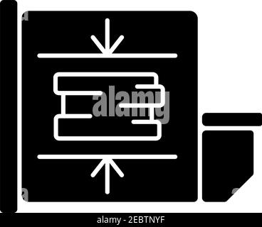 Trash compactor black glyph icon Stock Vector